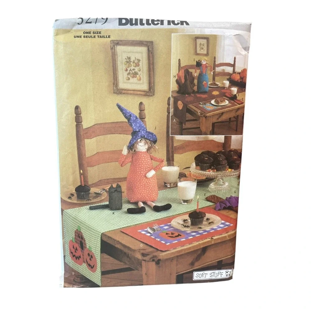 Butterick 3279 Fall Halloween Table Top Crafts One Size Decor Soft Stuff UNCUT
